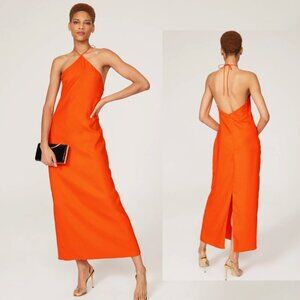 Obando Collective Cross Neck Gown in Orange - Size 2